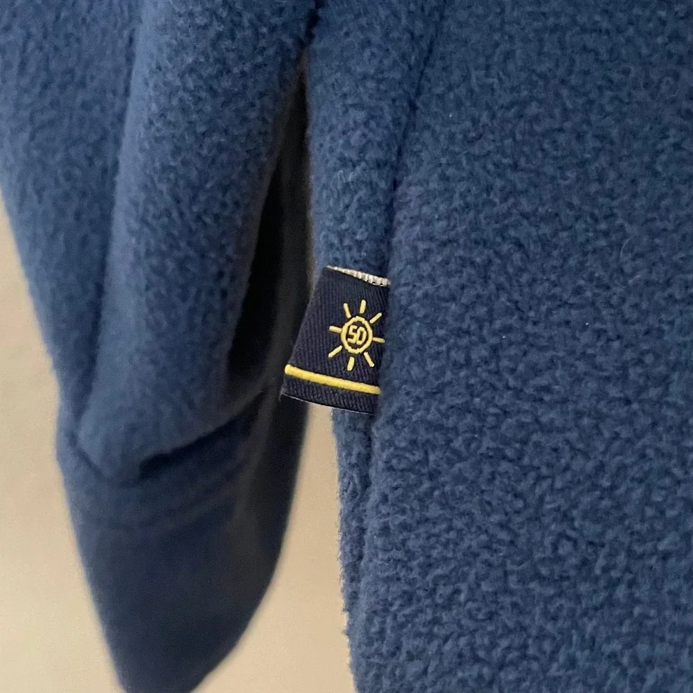 Lands End Shirt Jacket Mens Medium Blue Fleece Button Up Long Sleeve Shacket‎